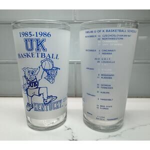 LOT OF TWO: 1985-1986 UK University Kentucky Basketball Collector Glasses - MINT